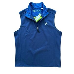 Robert Graham Small Blue‎ 1/4 Zip Classic Fit Men's Golf Pullover Vest NWT Logo